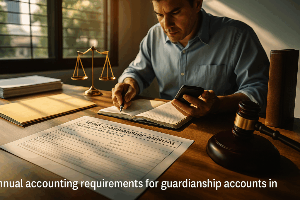 Annual accounting requirements for guardianship accounts in Texas.